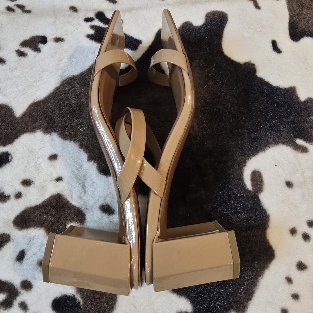 BY FAR Patent Beige Double Strap Sandals - Picture 6 of 12
